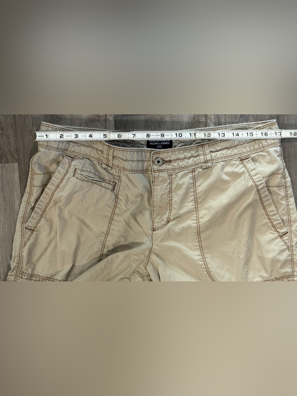 Vtg Y2K Polo by Ralph Lauren Khaki Cargo Shorts - Women’s - Picture 7 of 9